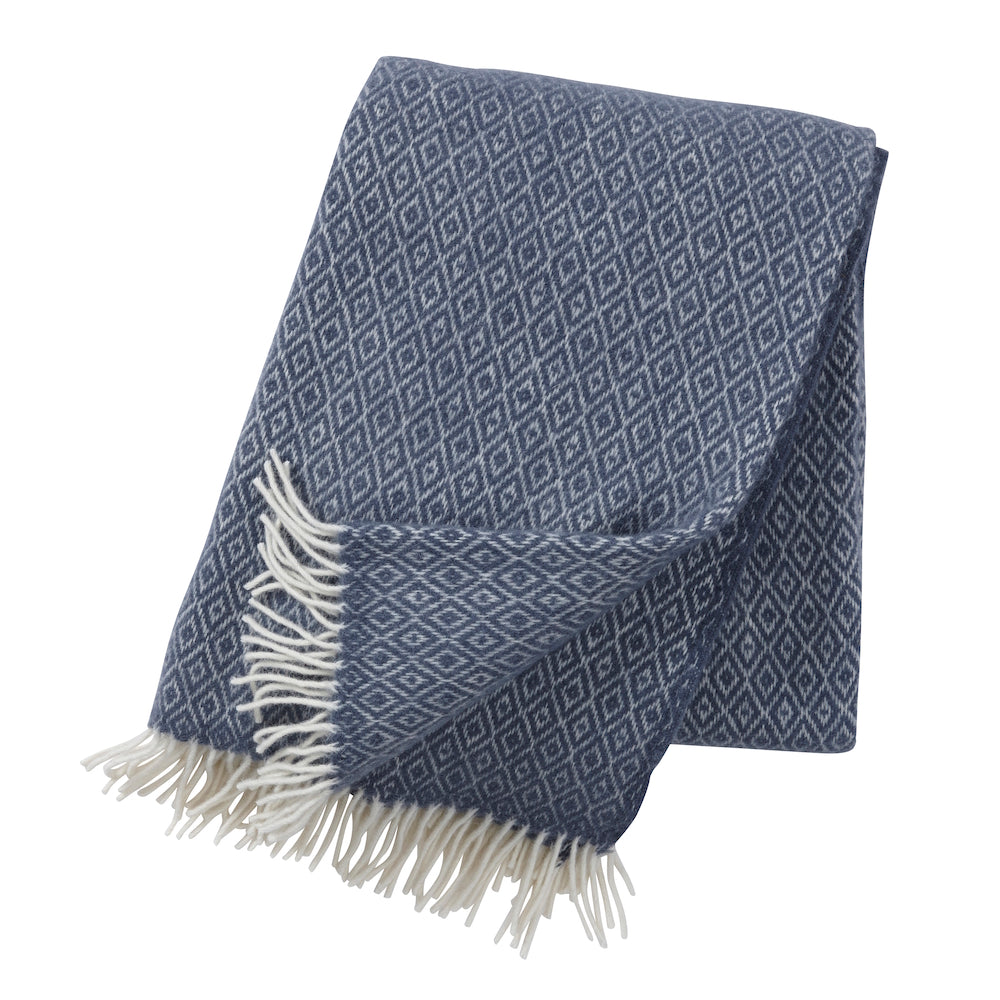 Klippan Stella Brushed Wool Blanket smokey blue