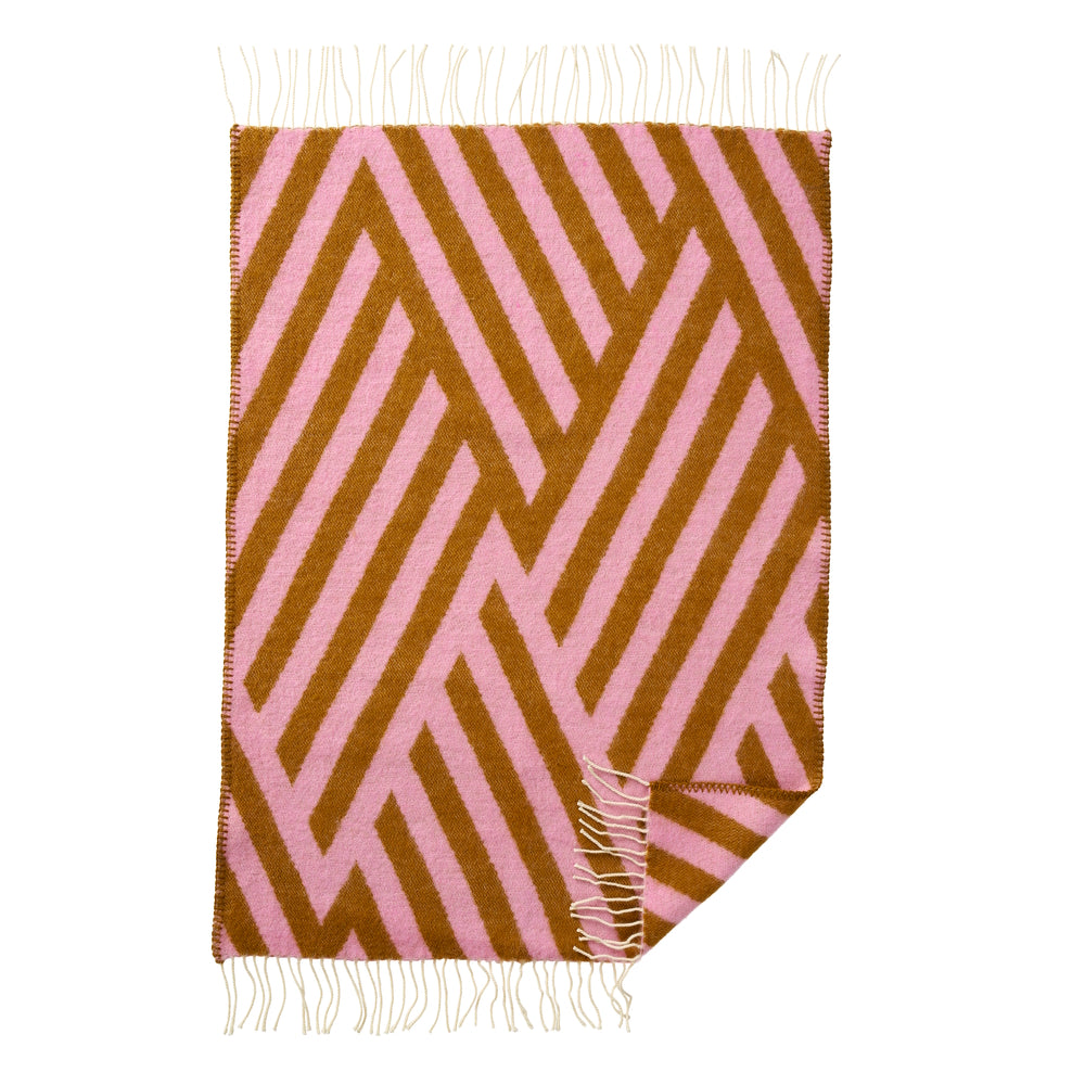 Klippan Tangent Baby Wool Blanket Pink-Caramel