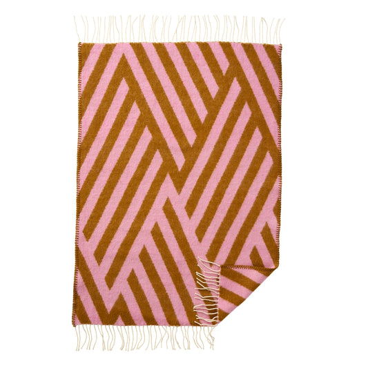 Klippan Tangent Baby Wool Blanket Pink-Caramel