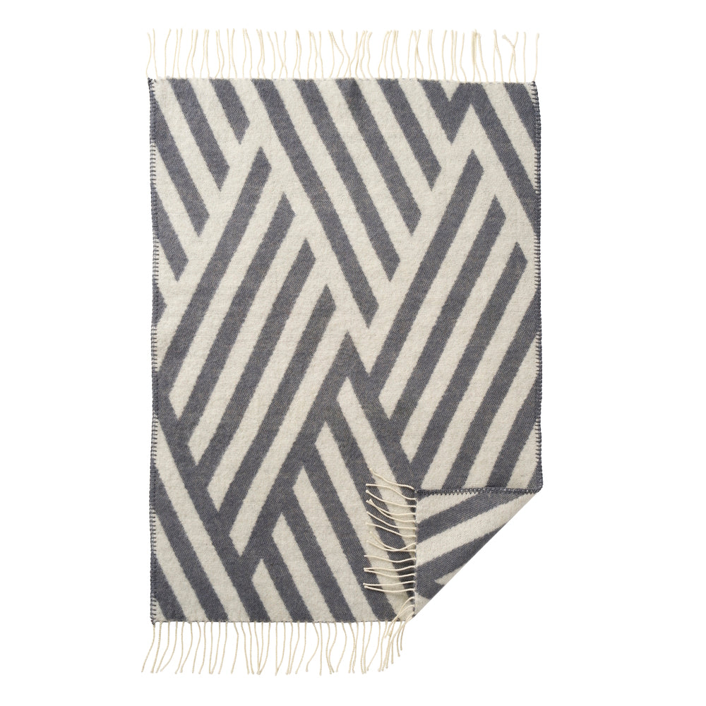 Klippan Tangent Baby Wool Blanket Grey-Ivory