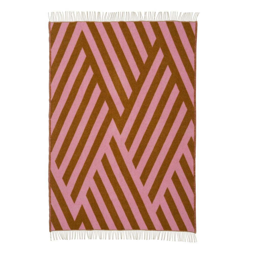 Klippan Tangent Wool Blanket pink-caramel