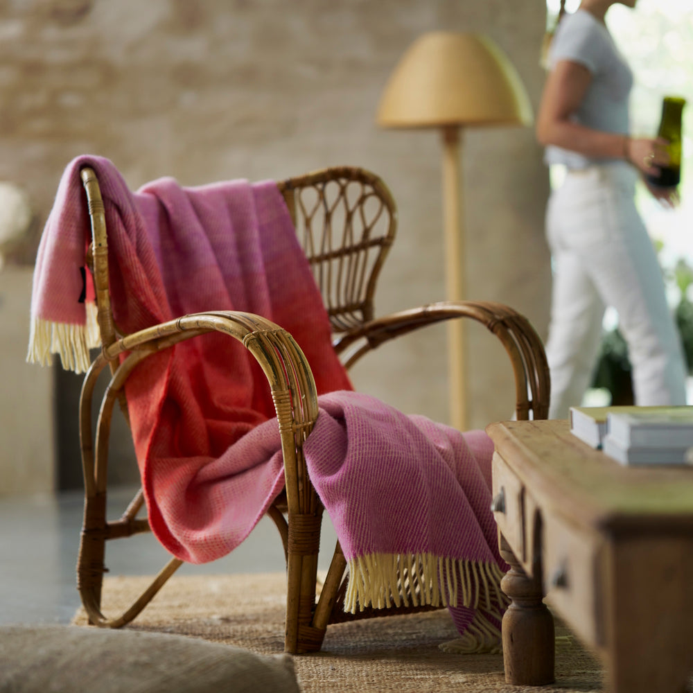 Klippan Aurora Wool Blanket Reddish Pink