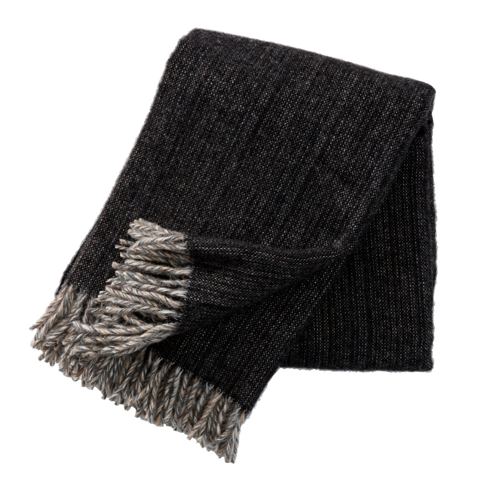 Klippan Bjork Brushed Wool Blanket Black