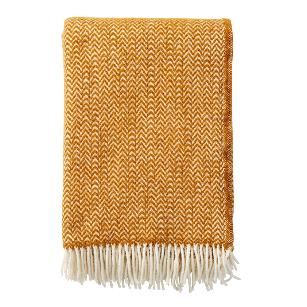Klippan Chevron Eco Wool Blanket caramel