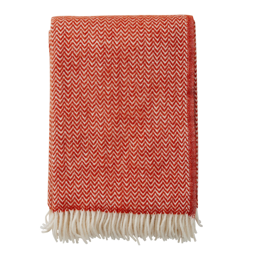 Klippan Chevron Eco Wool Blanket ruby red