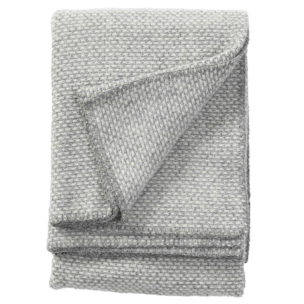 Klippan Domino Brushed Wool Blanket Light Grey