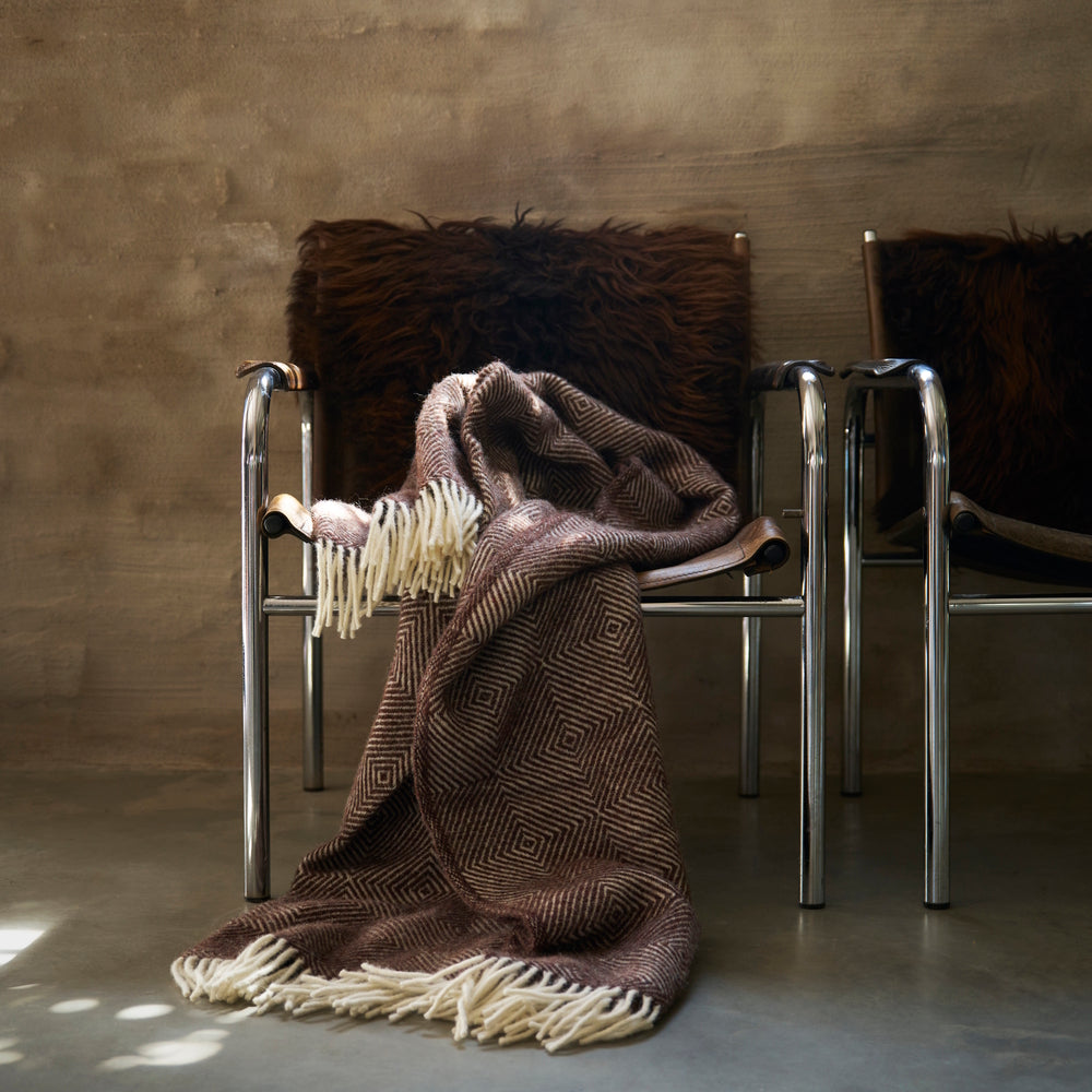 Klippan Gooseye Recycled Wool Blanket Brown