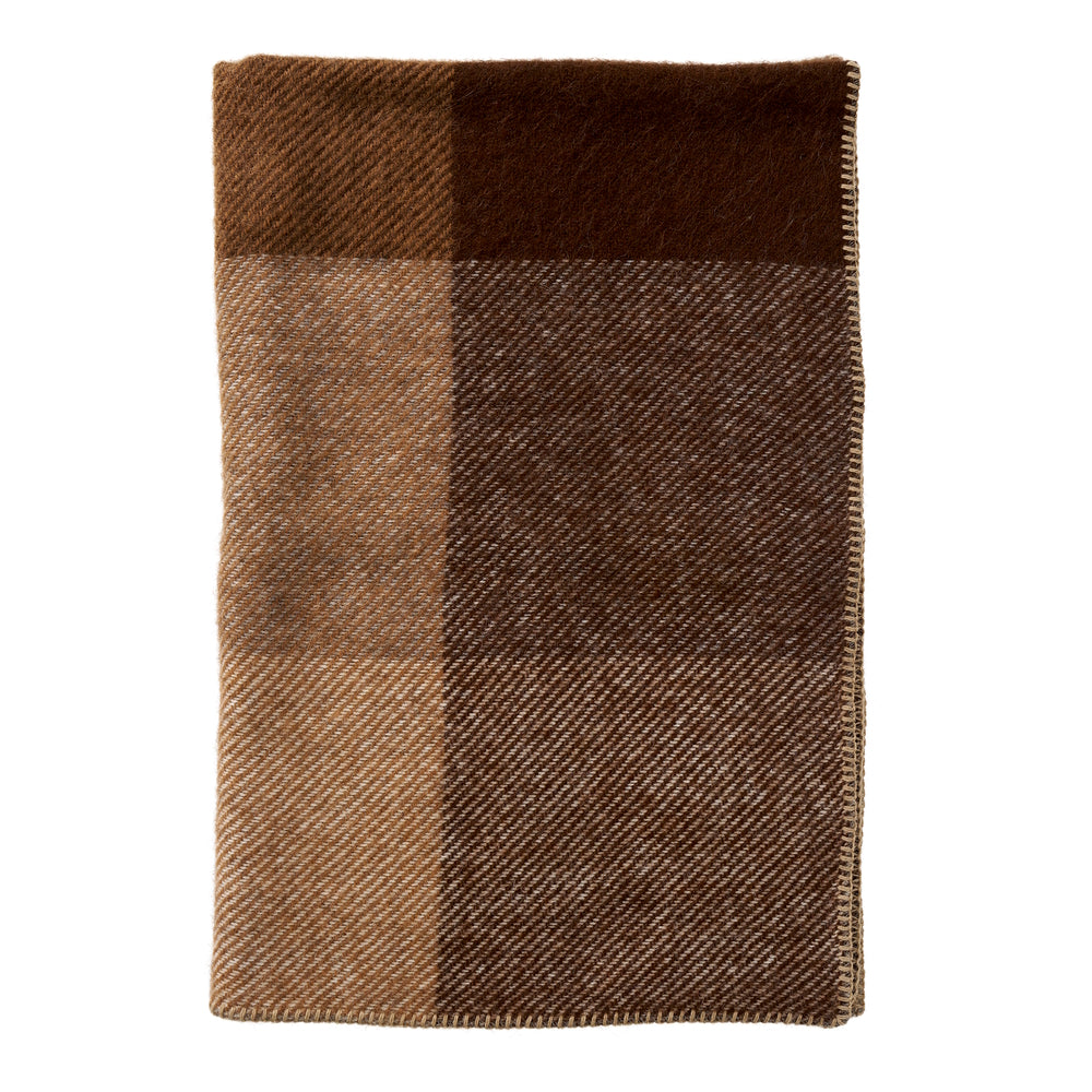 Klippan Gotland Check Midi Wool Throw Beige