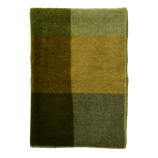 Klippan Gotland Check Midi Wool Throw Green