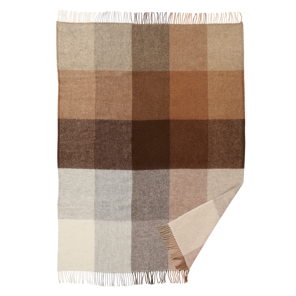 Klippan Gotland Check Wool Blanket Beige