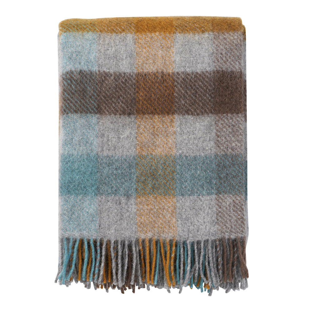 Klippan Gotland Wool Blanket Multi Turquoise