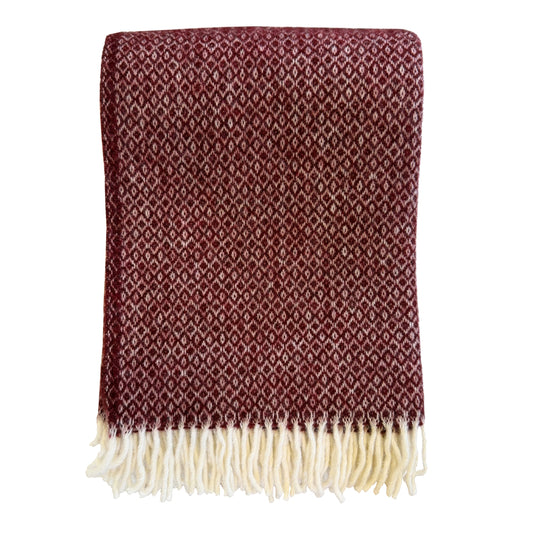Klippan Lima Wool Blanket Burgundy