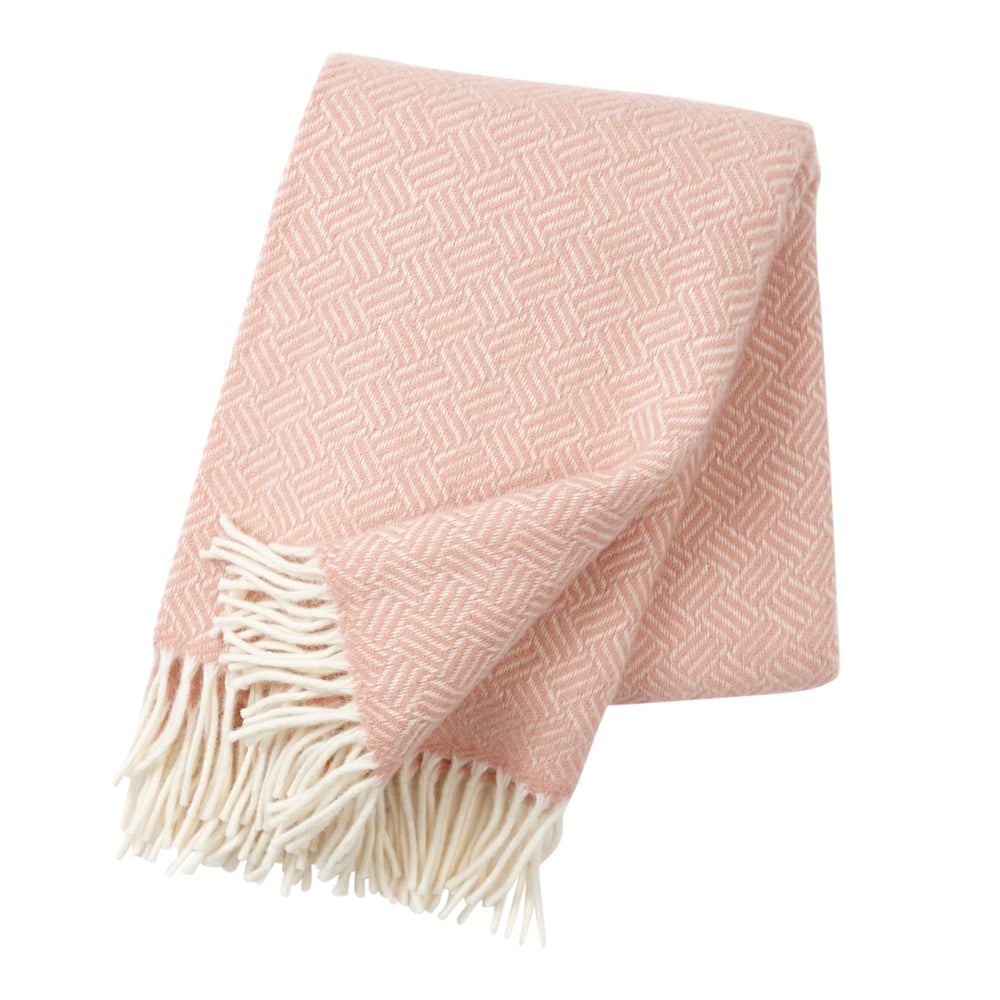 Klippan Samba Brushed Wool Blanket Rose Cloud