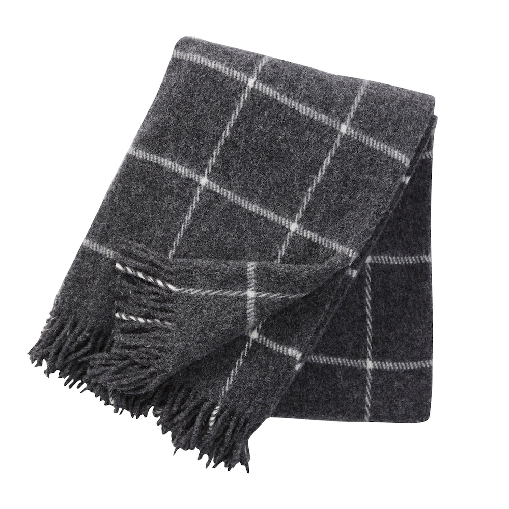 Klippan Vinga Brushed Wool Blanket Dark Grey