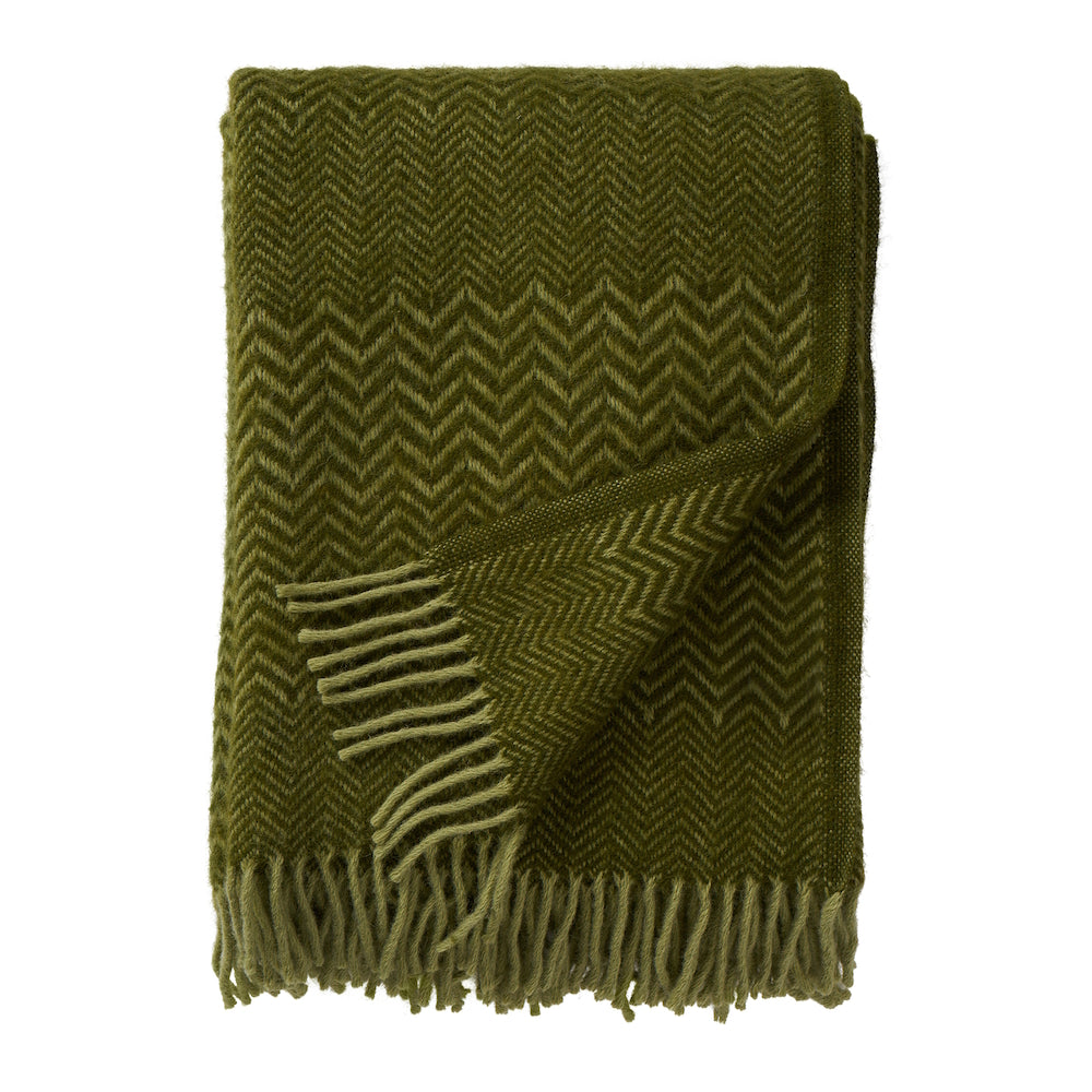 Klippan Zigzag Wool Blanket Basil