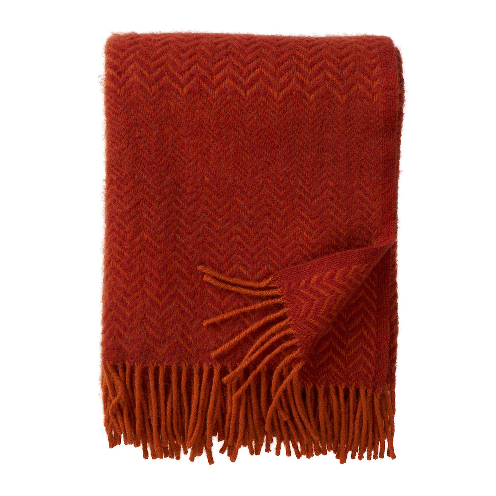 Klippan Zigzag Wool Blanket Ruby