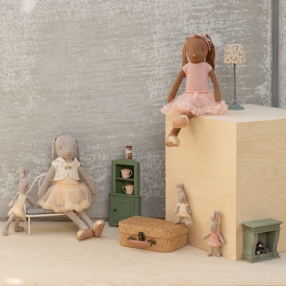 Maileg Bunny Size 3 Brown Ballet Suit And Skirt Rose