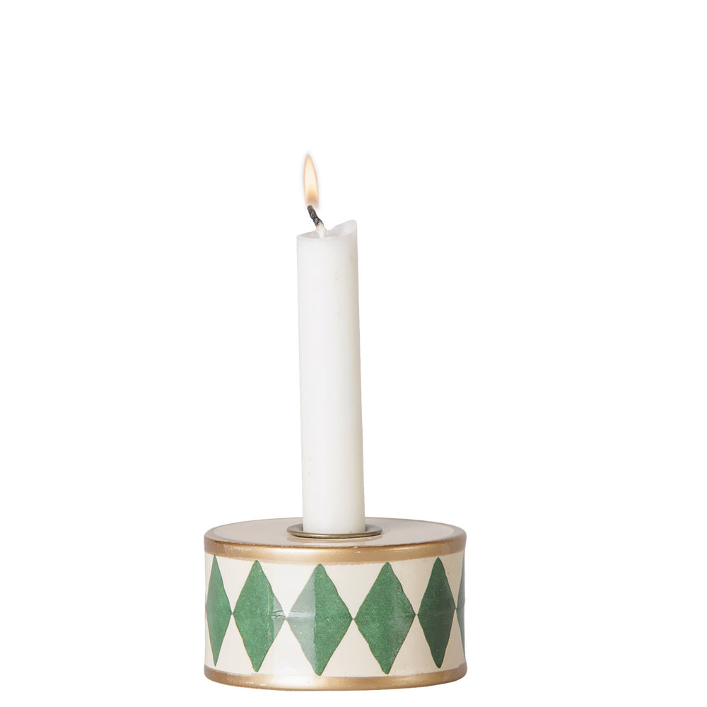 Maileg Candle Holder Drum Green-Off White
