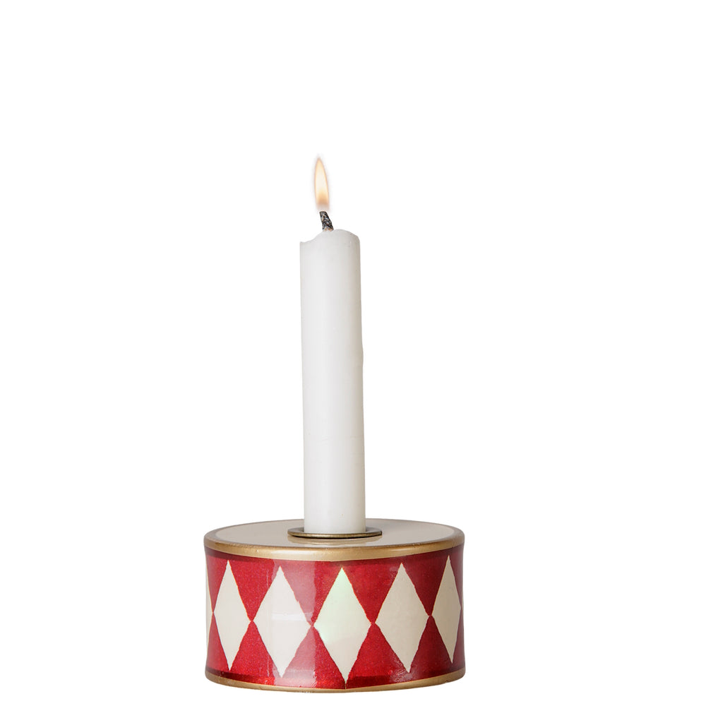 Maileg Candle Holder Drum Off White-Red