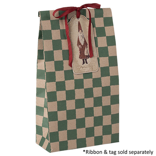 Maileg Gift Bag Medium Checker Green 50pk