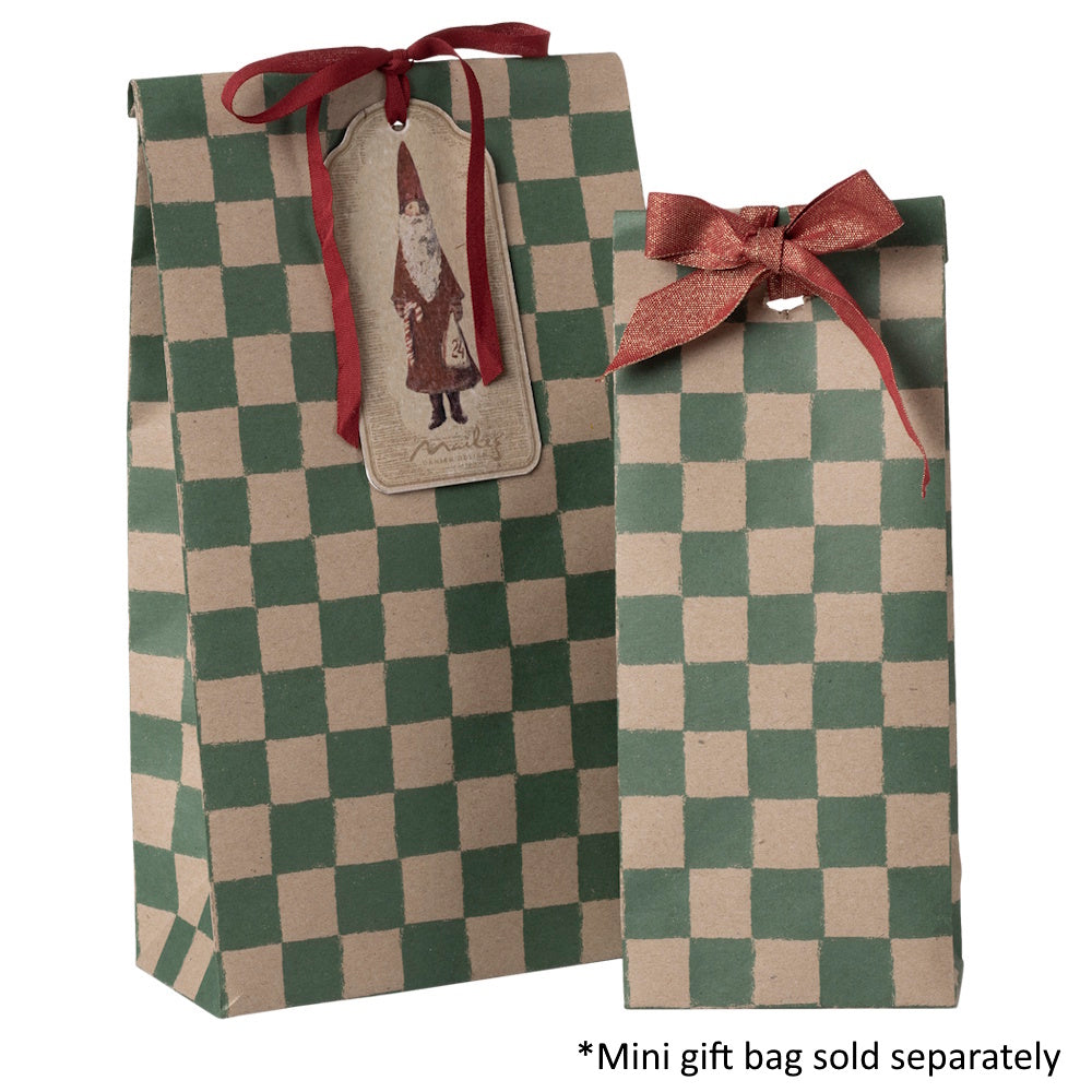 Maileg Gift Bag Medium Checker Green 50pk