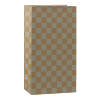 Maileg Gift Bag Medium Checker Mint-Ocher 50pk