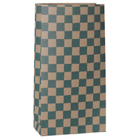 Maileg Gift Bag Medium Checker Petrol 50pk