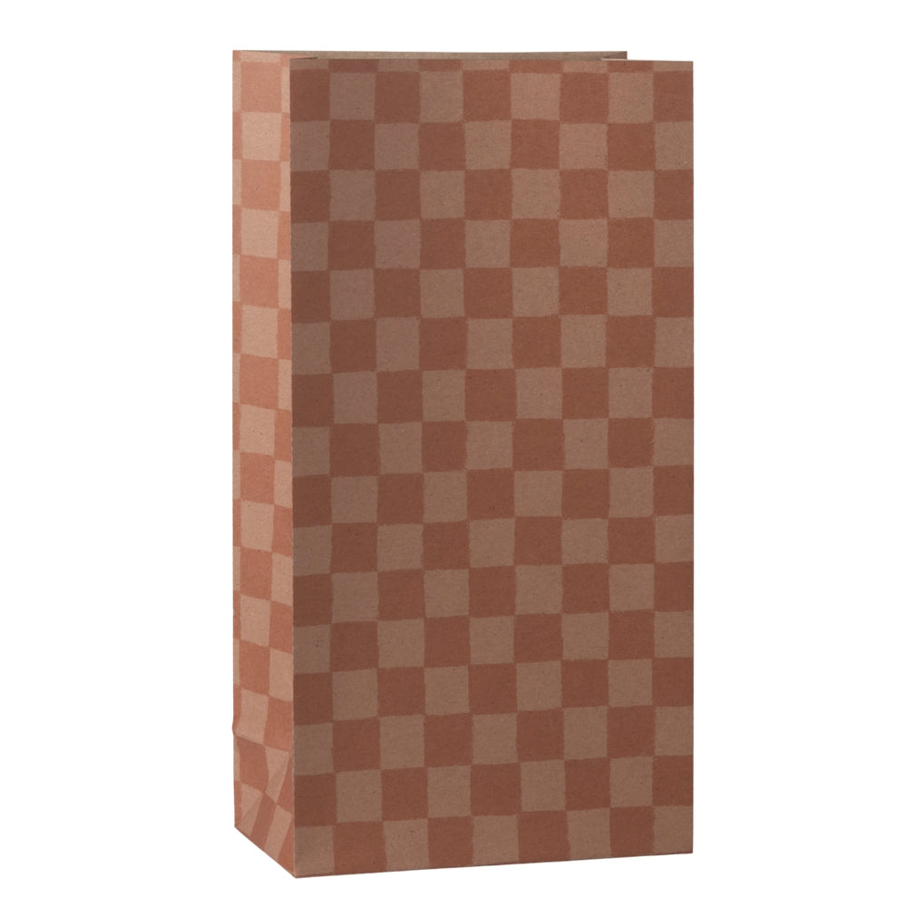 Maileg Gift Bag Medium Checker Powder-Vintage Rose 50pk
