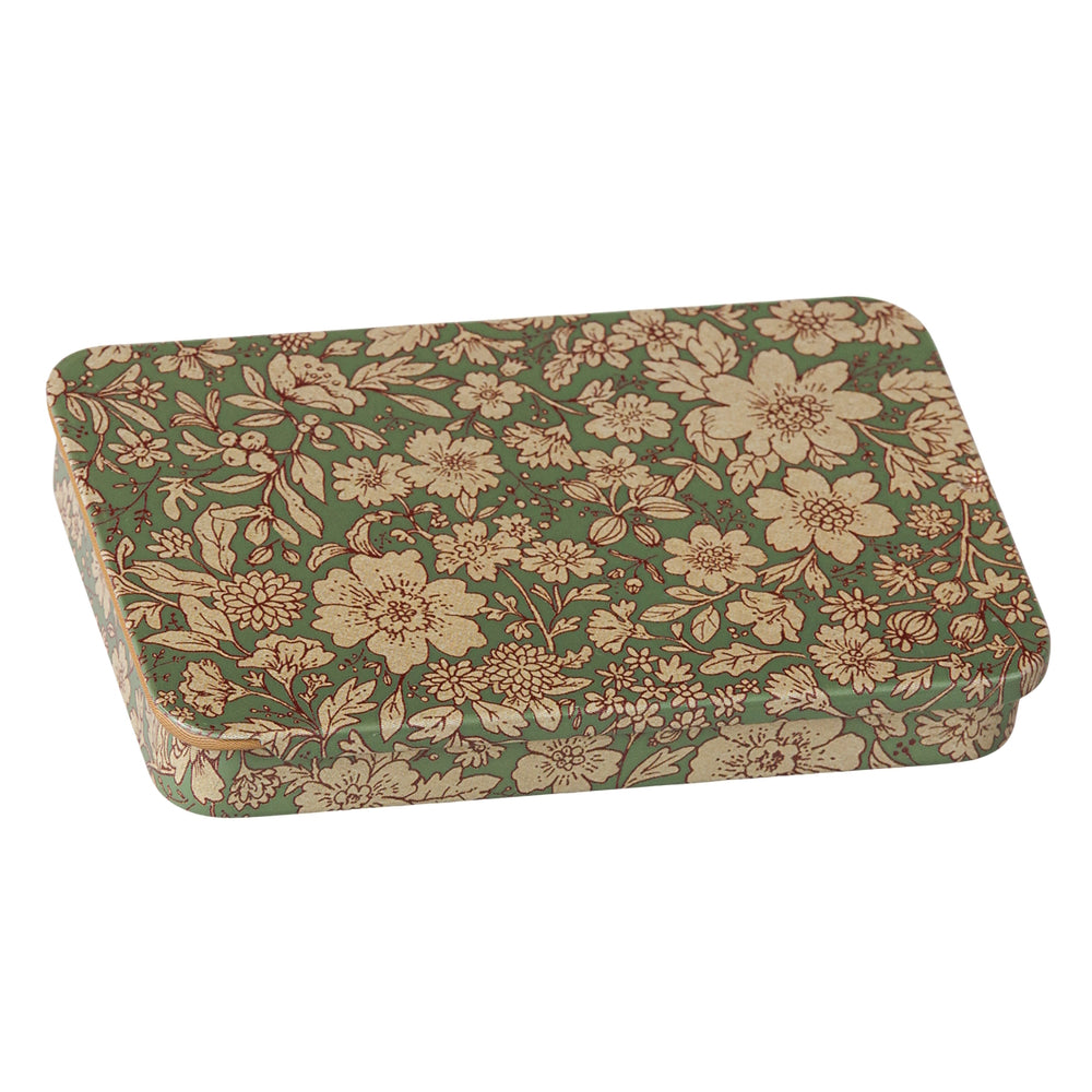Maileg Metal Box Sliding Lid Blossom Blue