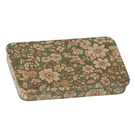 Maileg Metal Box Sliding Lid Blossom Blue