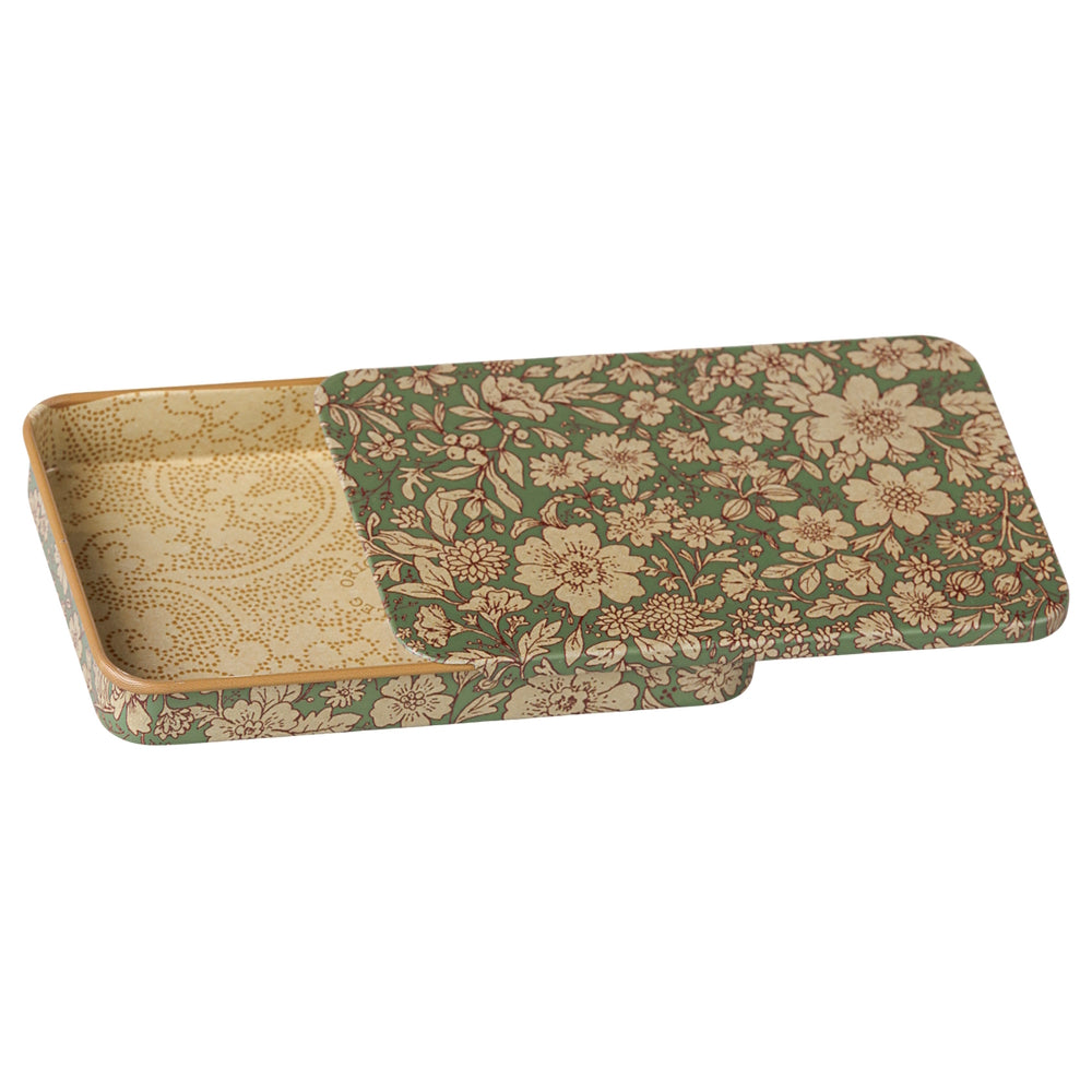 Maileg Metal Box Sliding Lid Blossom Blue