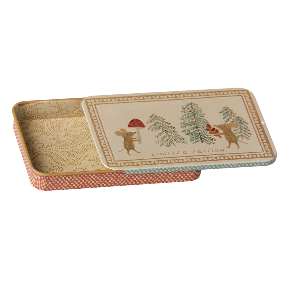 Maileg Metal Box Sliding Lid Christmas Mice