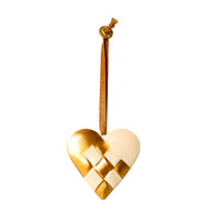 Maileg Metal Ornament Braided Heart Gold