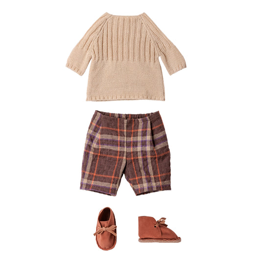 Maileg Pants & Knitted Sweater Size 4 Off White