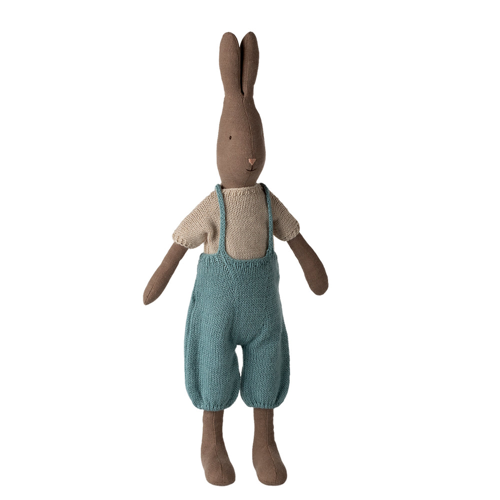 Maileg Rabbit Size 3 Brown Knitted Shirt and Overall