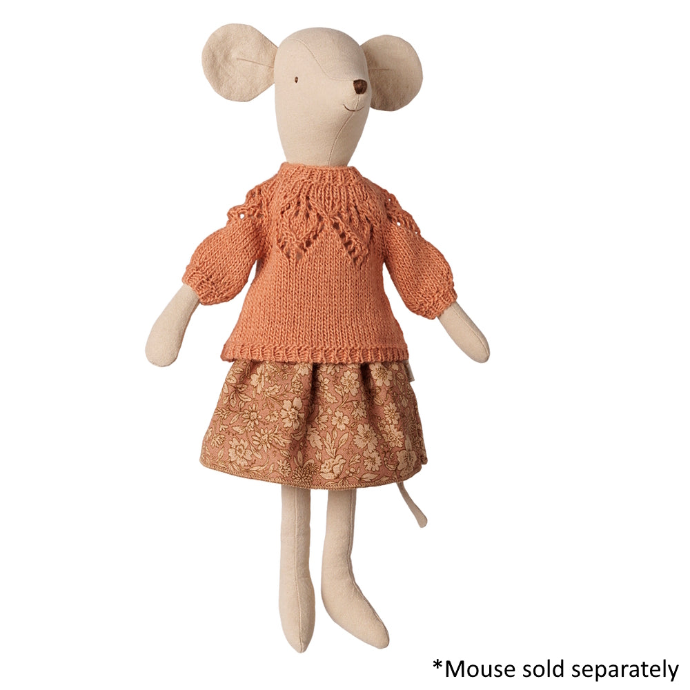 Maileg Skirt & Knitted Sweater Medium Mouse