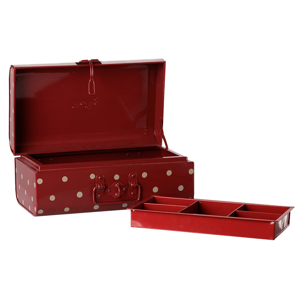 Maileg Storage Suitcase Small Dark Red with Tray