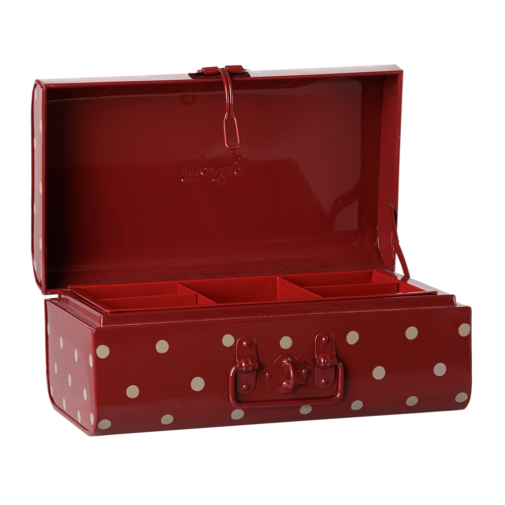 Maileg Storage Suitcase Small Dark Red with Tray