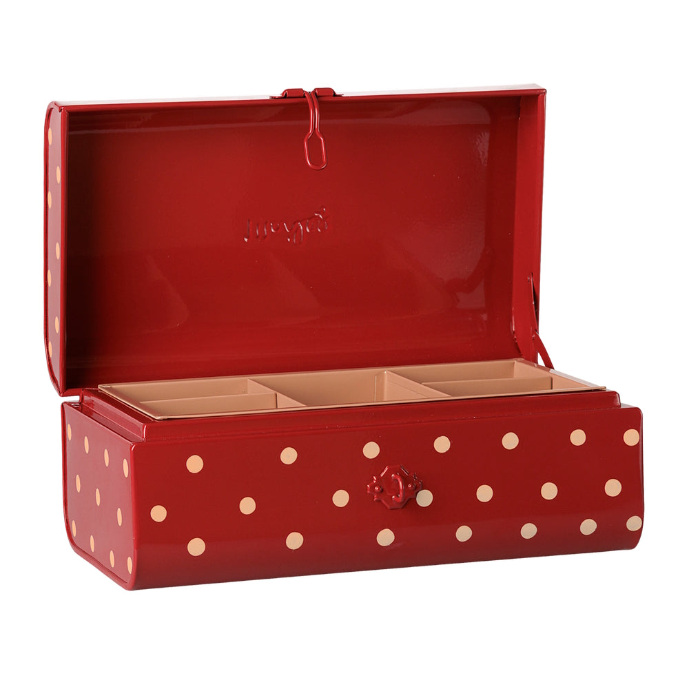 Maileg Storage Suitcase Small Red with Tray