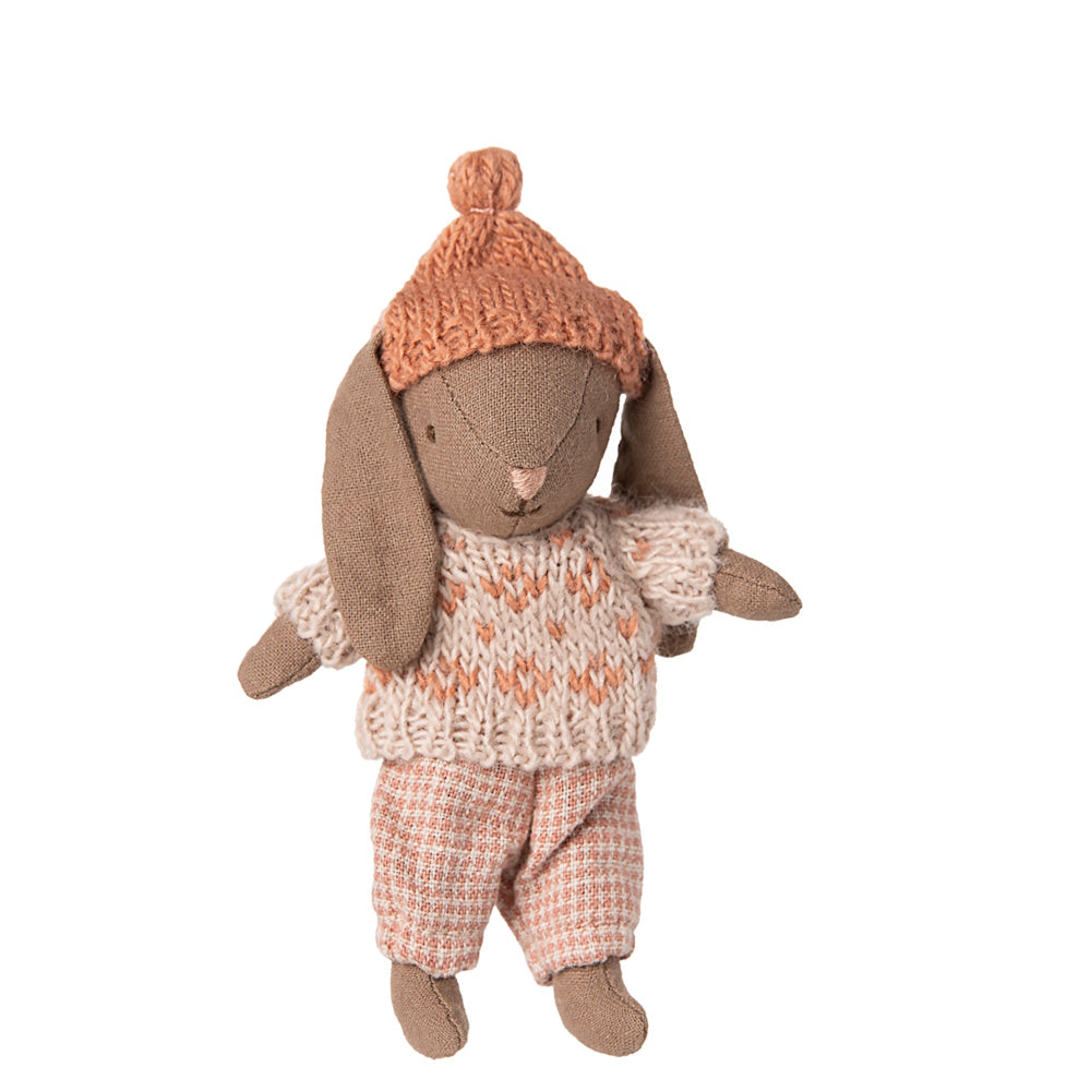 Maileg Winter Bunny Micro Brown Rose