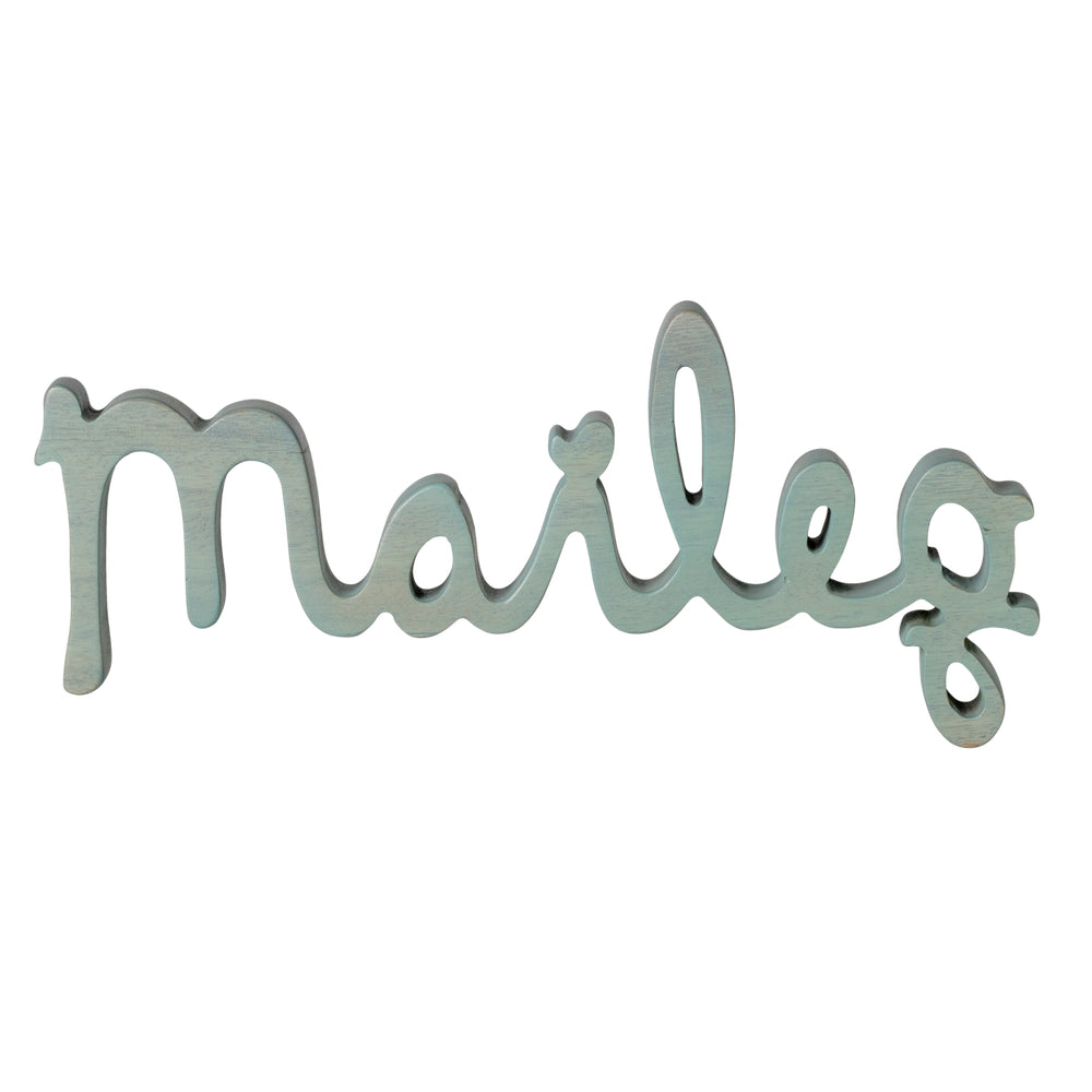 Maileg Wooden Tabletop Logo Dusty Blue