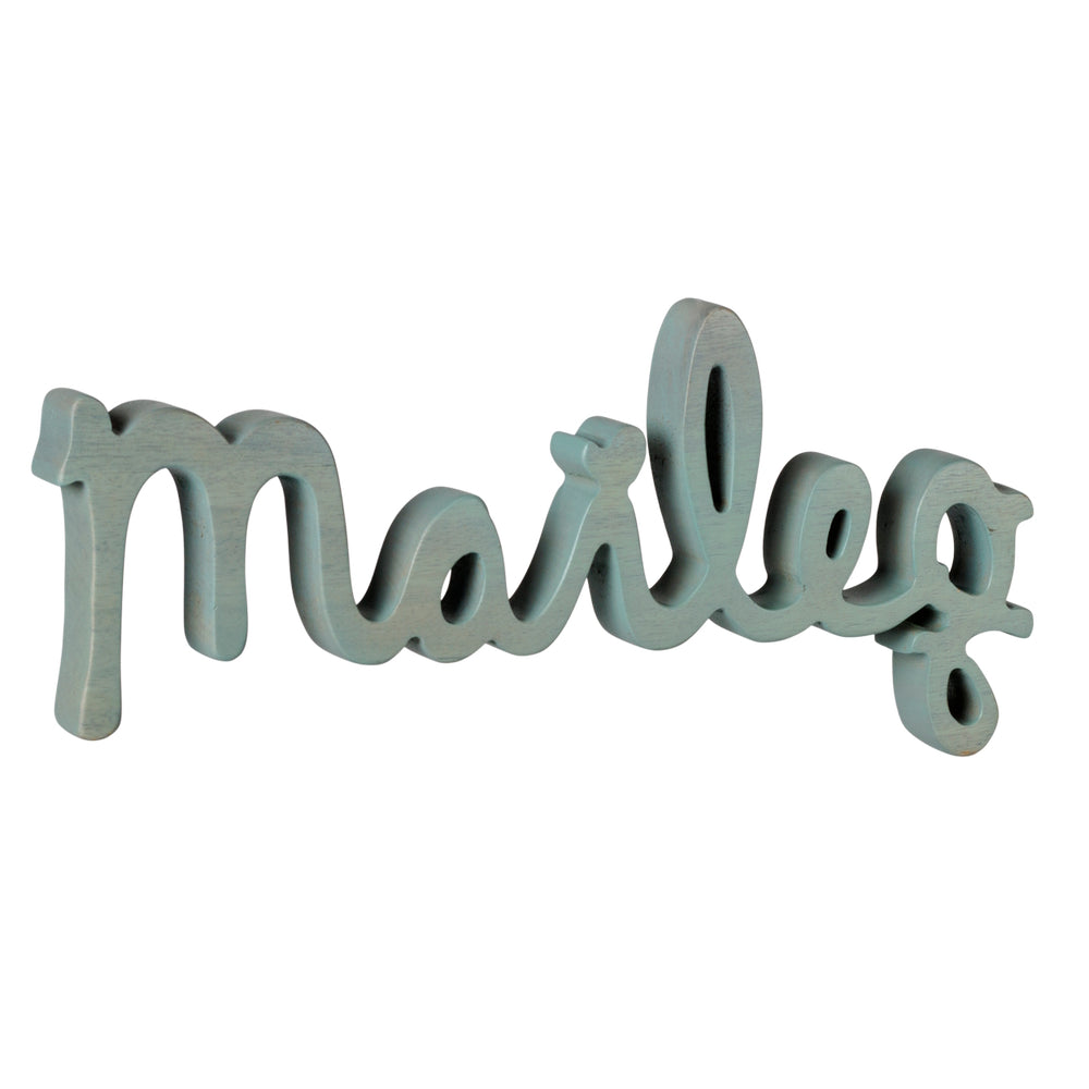 Maileg Wooden Tabletop Logo Dusty Blue