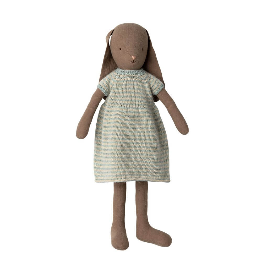 Maileg_Bunny_Size_4_Brown_Knitted_Dress