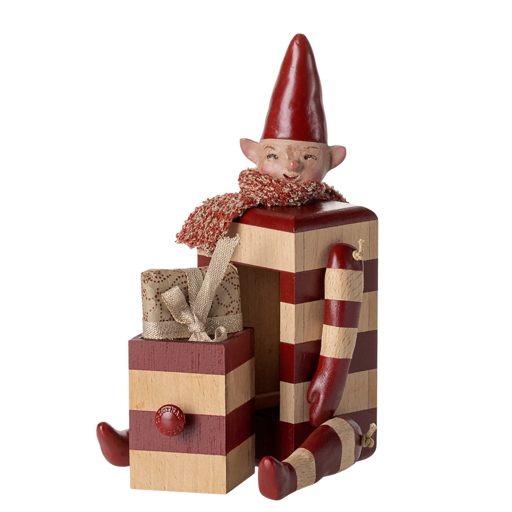 Maileg Elf With Drawer Red