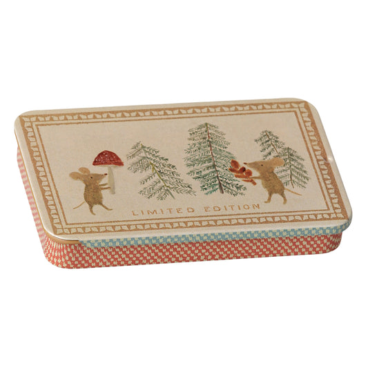 Maileg Metal Box Sliding Lid Christmas Mice