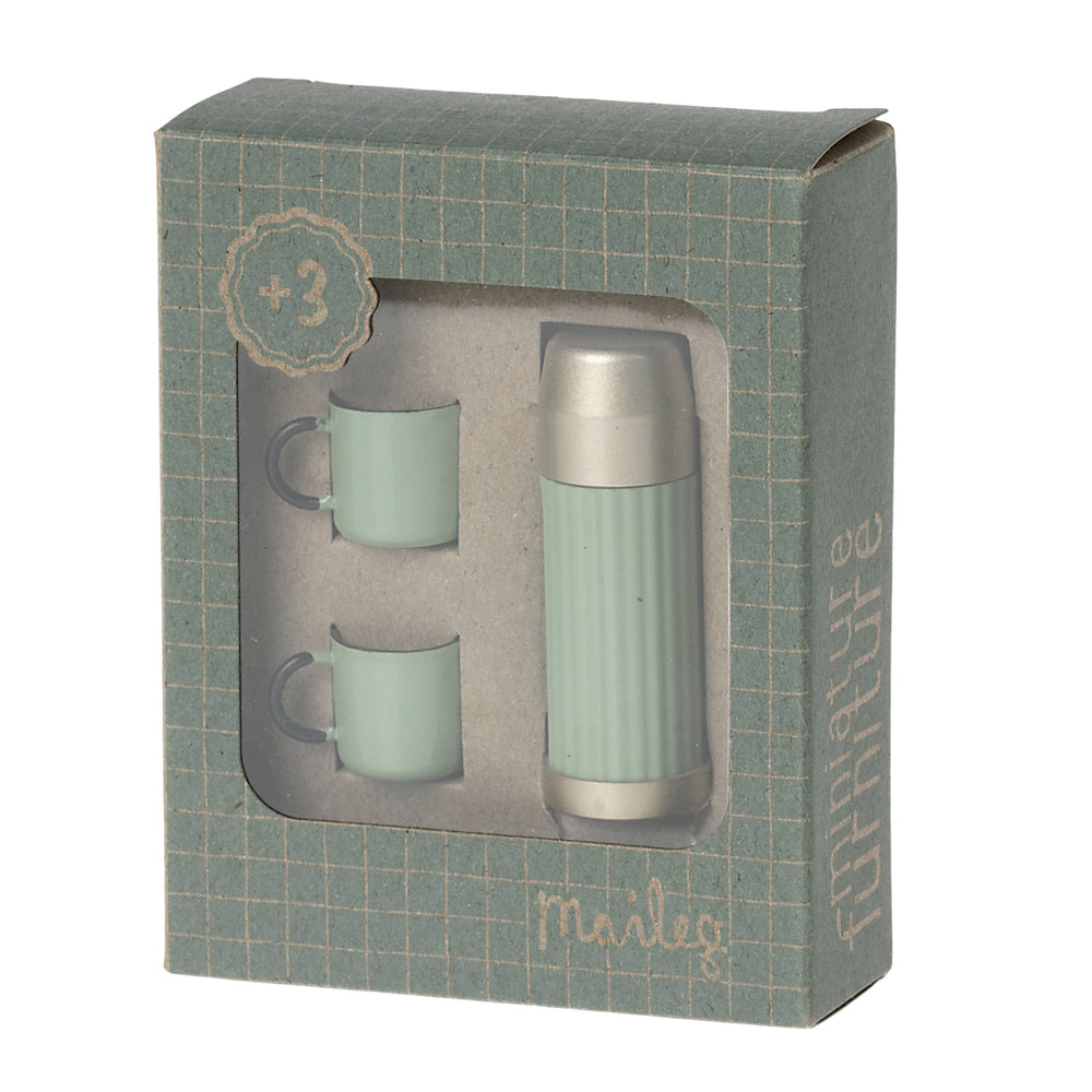 Maileg Miniature Thermos & Cups mint