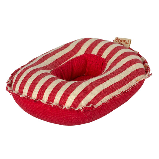 Maileg Mouse Rubber Boat Small red stripes