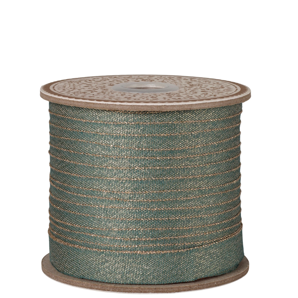 Maileg Ribbon 13mm width 100m green-gold