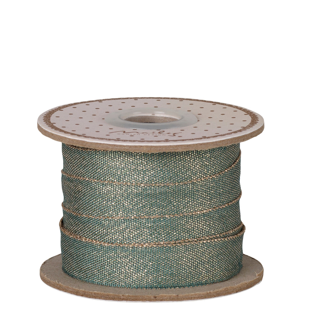 Maileg Ribbon 13mm width 10m green-gold