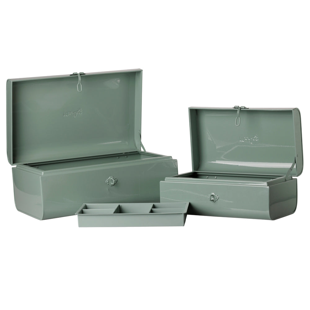 Maileg Storage Suitcase Set Dark Mint-Dark Mint with Tray
